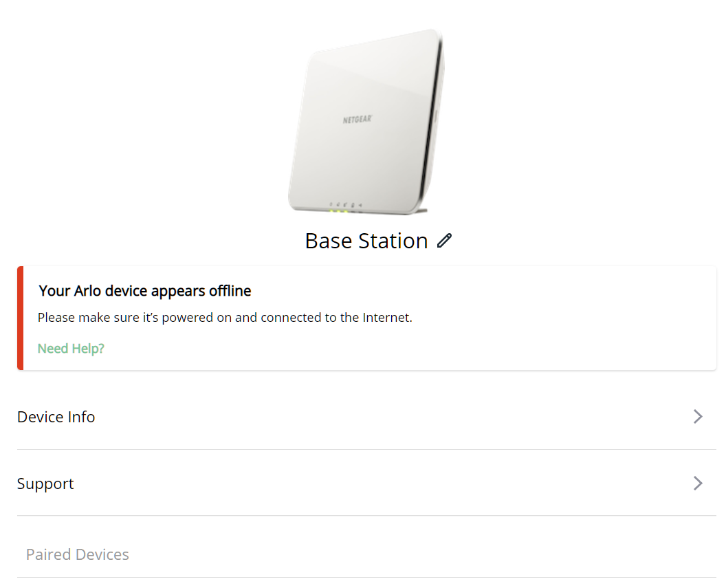 Check Arlo and Base Station Connection